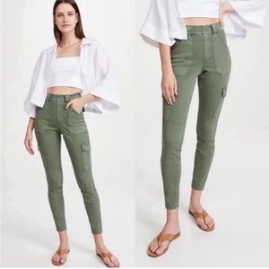 SPANX Stretch Twill Ankle Cargo Pant High Waist Soft Sage Large